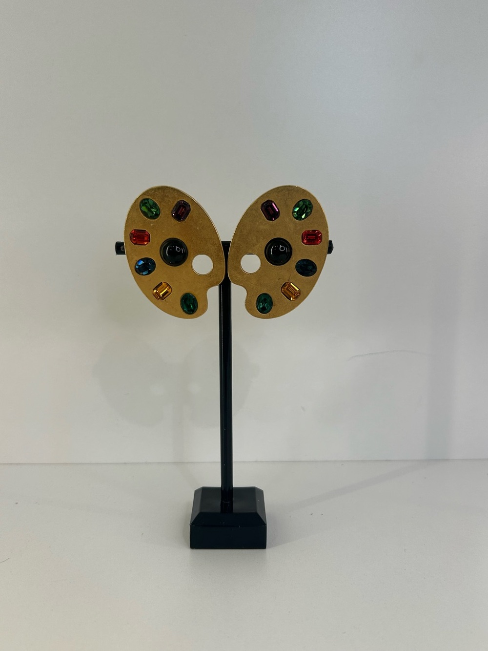 Vintage Karl Lagerfeld 2" Clip On Earrings